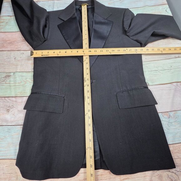Neiman Marcus Mens Vintage Two-Piece Black Tuxedo With Satin Lapels Size 38R - Picture 8 of 16